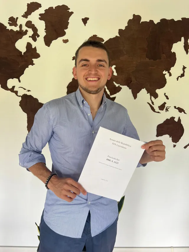 Davide Dal Maso in Senato per l'approvazione del disegno di legge